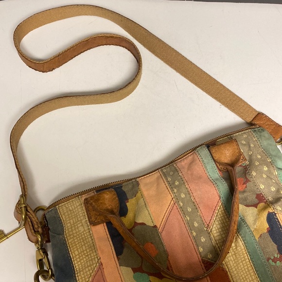 Fossil Fabric Crossbody Top Handle Patchwork Purse - Picture 11 of 17